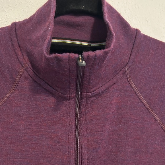 Smartwool merino base layer 1/4 zip Women's Burgundy Long Sleeve Top - Picture 3 of 6